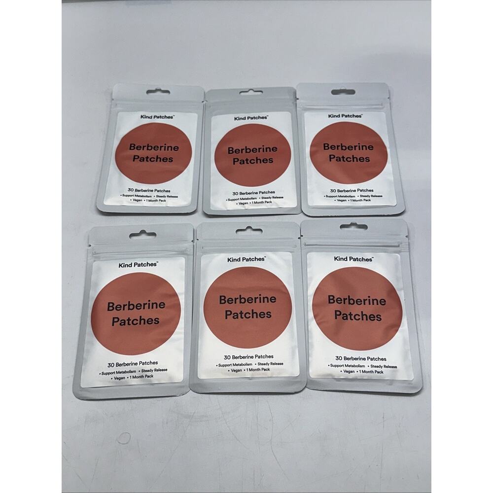 6 Packs Kind Patches Metabolic Balance Berberine Supplement 180 Count, Vegan